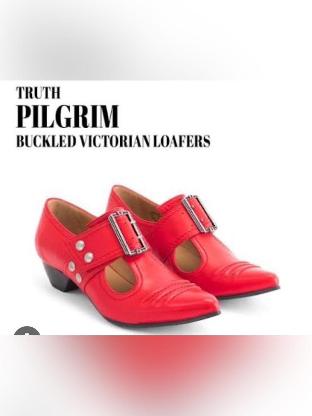 Fluevog LIKE NEW Truth Pilgrim lipstick red pointy buckle loafer- 11 (fits 10.5)